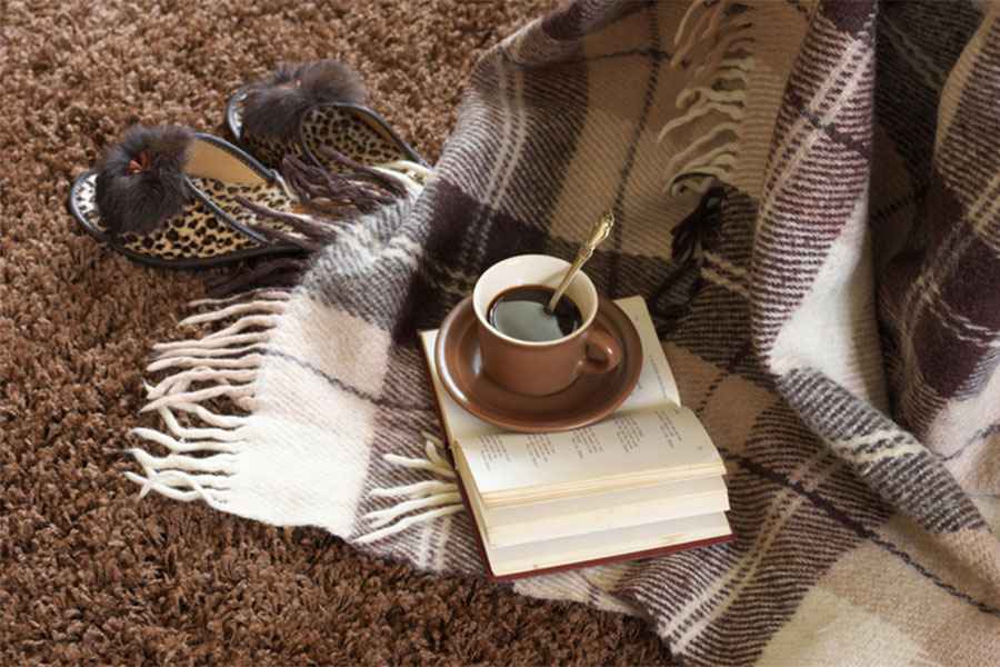 Brown carpet with coffee